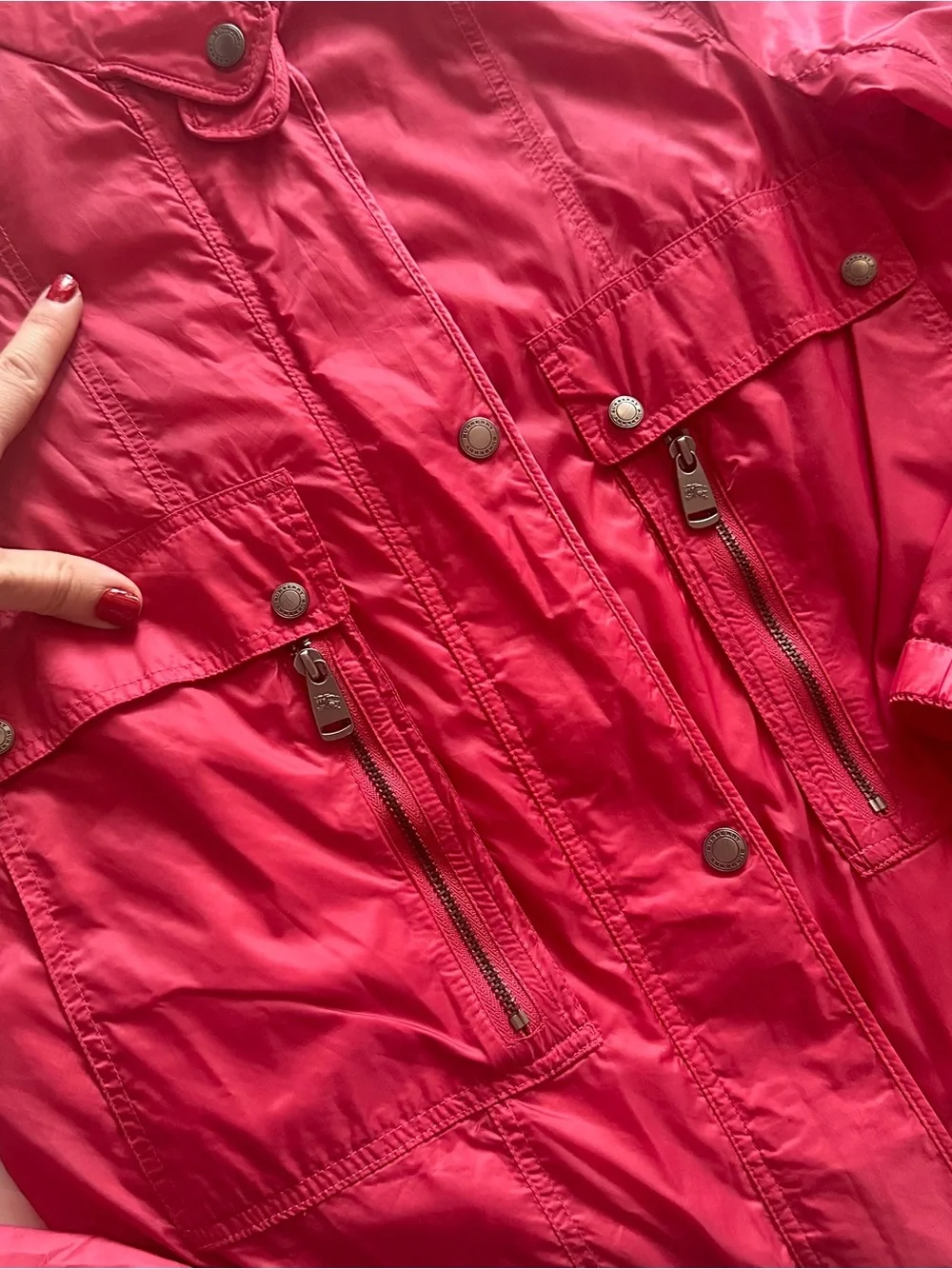 Authentic BURBERRY Girls Youth Windbreaker Jacket Cherry Trench Coat 14 Years